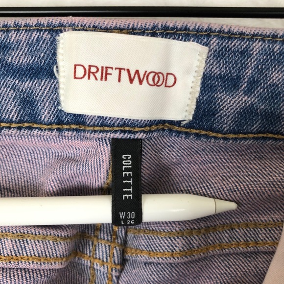 DRIFTWOOD Colette Embroidered Floral Straight Leg Jeans Women's 30x26 Crop Cuff - Picture 6 of 12